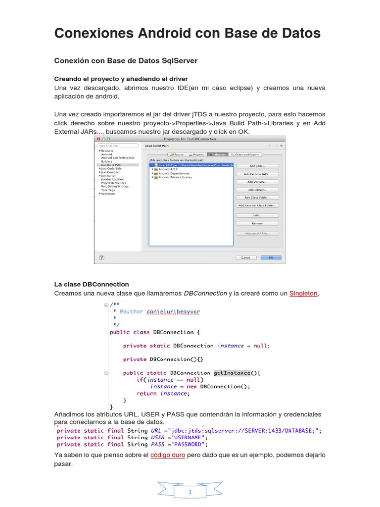 Conexión Android a Base de Datos SQL | PDF | Java (lenguaje de ...