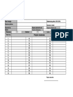 Evidencijski List Za Odrzanu Nastavu - Obrazac