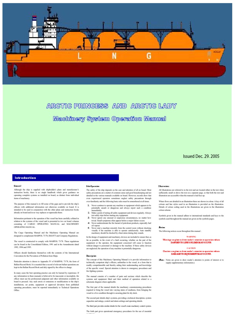 Machinery Operation Manual for Arctic Vessels | PDF | Boiler | Steam