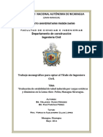 Evaluacion Estabilidad Del Talud Ante Cargas Estaticas y Dinamicas, Managua - UNAN