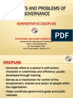 Concepts and Problems of Governance: Administrative Discipline