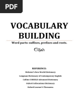 Vocabulary building - prefixes and suffixes