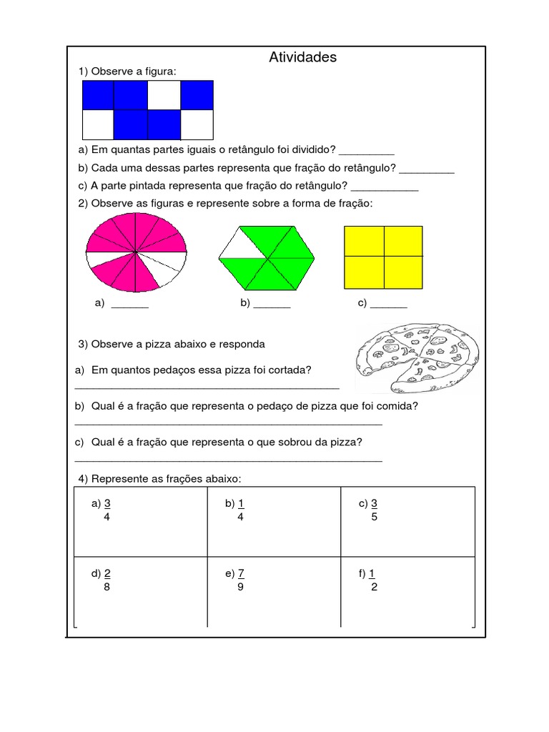 Atividades de Frações para 3º Ano | PDF