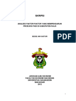 Skripsi Analisis Faktor-faktor Yang Mempengaruhi Produksi Padi Di Kabupaten Wajo Besse Ani Kasturi