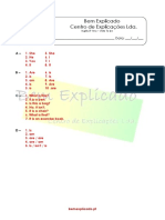 1.14 Ficha de Trabalho Verb to Be Affirmative 2 Soluções