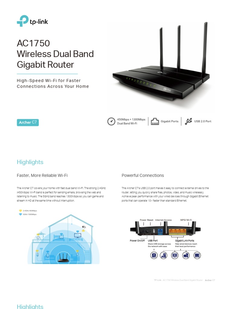 Archer C7(EU&US) Datasheet 5.0 Wi Fi Virtual Private Network