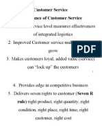 Customer Service Importance of Customer Service