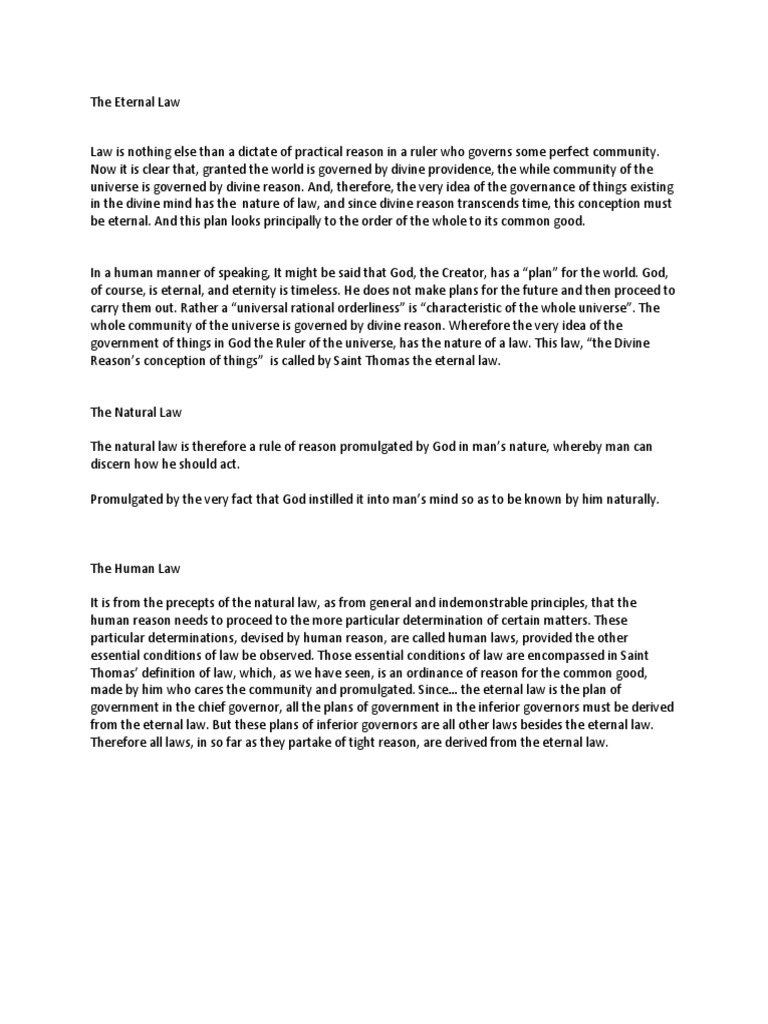 Understanding Natural Law and Inclination | PDF | Thomas Aquinas ...