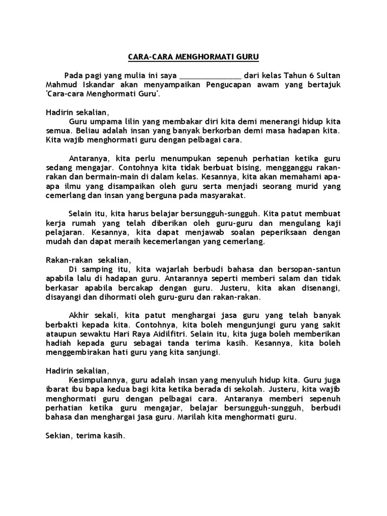 Cara Menghormati Guru