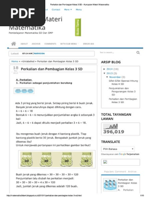 Perkalian Dan Pembagian Kelas 3 Sd Kumpulan Materi Matematika Pdf