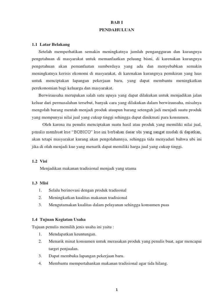 Proposal Usaha Makanan Pdf / Contoh Proposal Pengajuan Makanan / Contoh