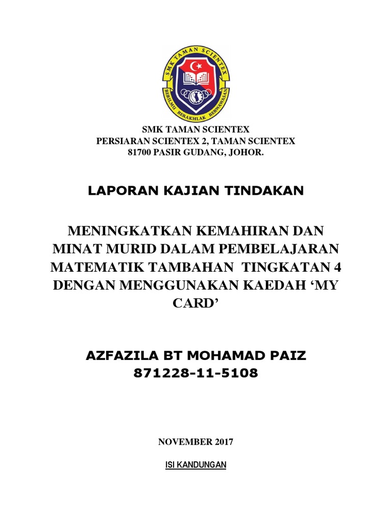 Kajian Tindakan Matematik Tambahan Pdf