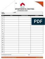 Hse Departmental Meeting Attendance Sheet