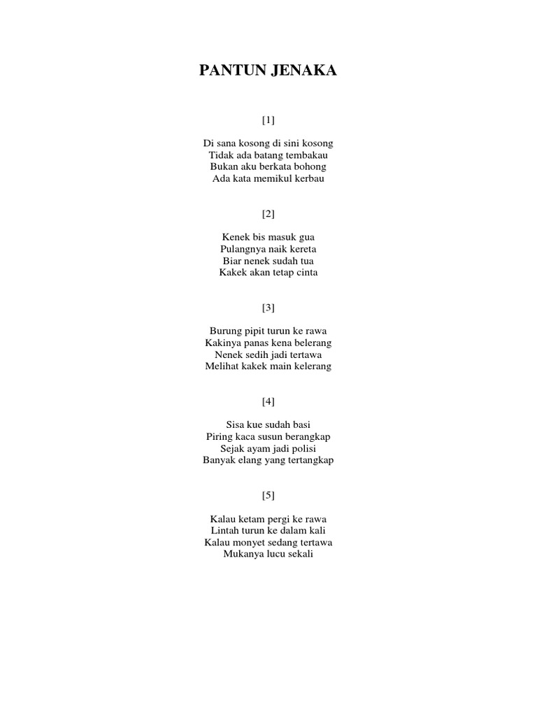 Pantun Jenaka | PDF