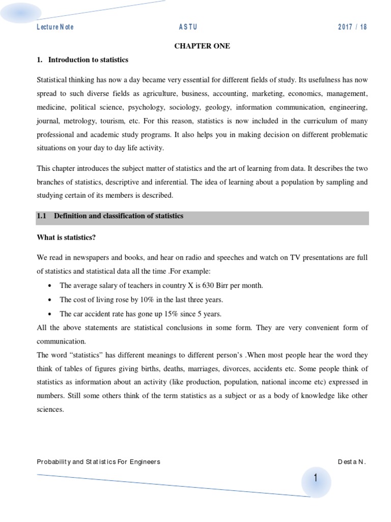 Chapter 1&2 | PDF | Level Of Measurement | Statistics