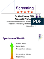 Screening: Dr. Win Khaing, PHD Associate Professor