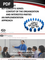 ISO 9001:2015 Key Concepts Series: Context of The Organization and Interested Parties An Implementation Approach