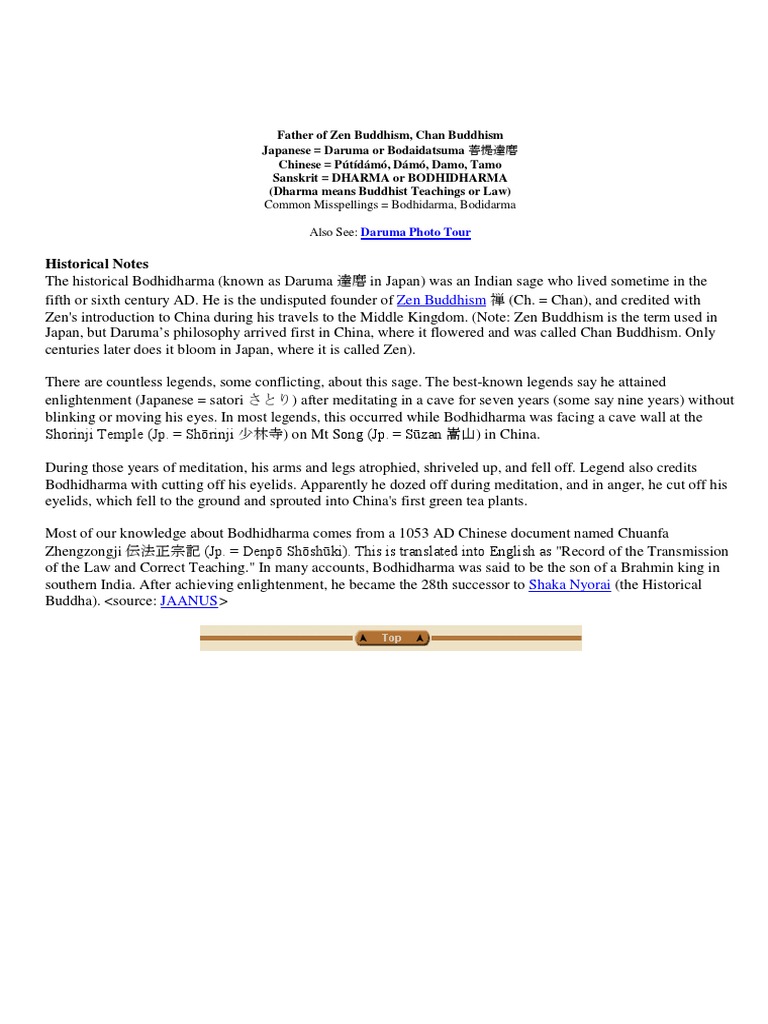 Daruma Bodhidharma Rodel PDF PDF Zen Chinese Martial Arts