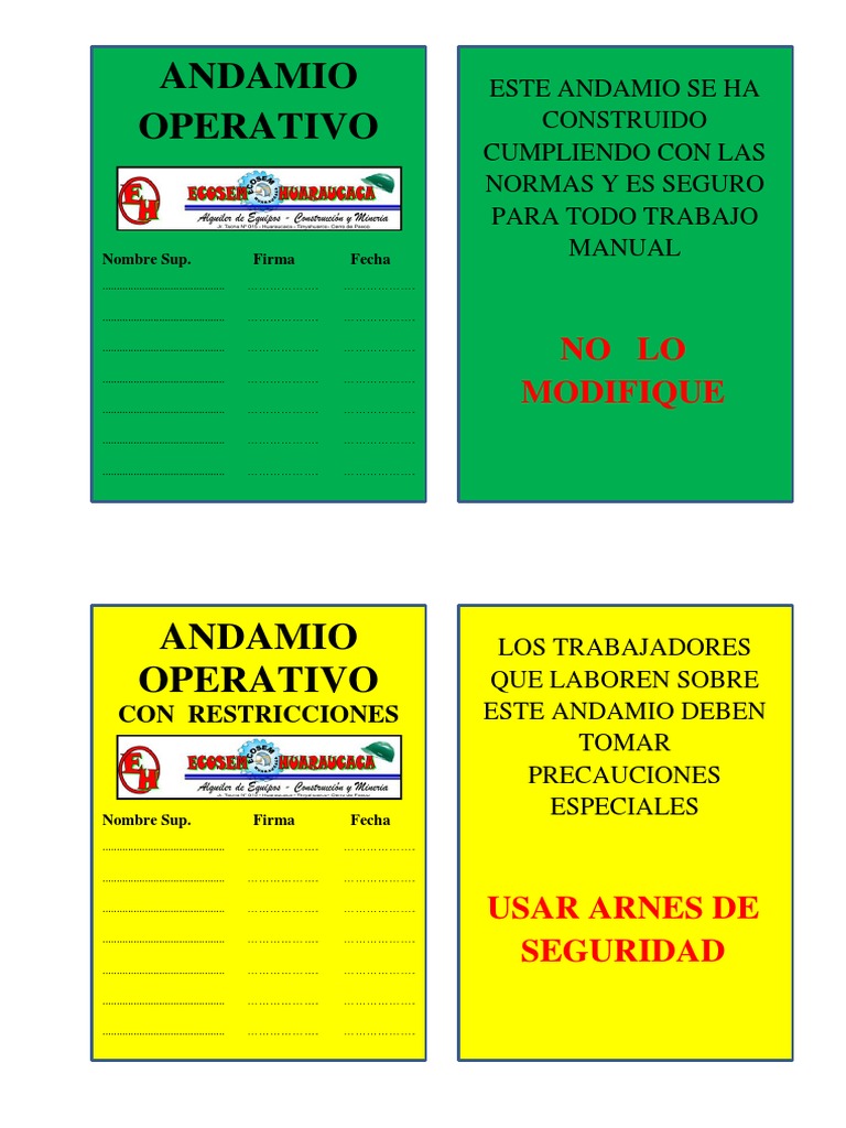 Tarjeta Andamio Pdf