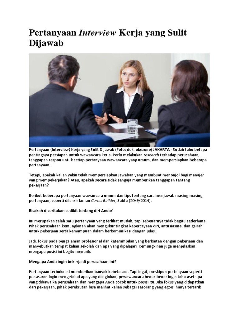 Apa Yang Membuat Anda Ingin Bekerja Di Perusahaan Ini - Info Seputar