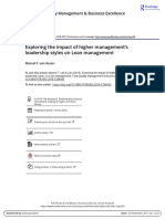 Exploring The Impact of Higher Management S Leadership Styles On Lean Management