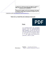 La Construcción de Sentidos Acerca de La Problemática Del Trabajo