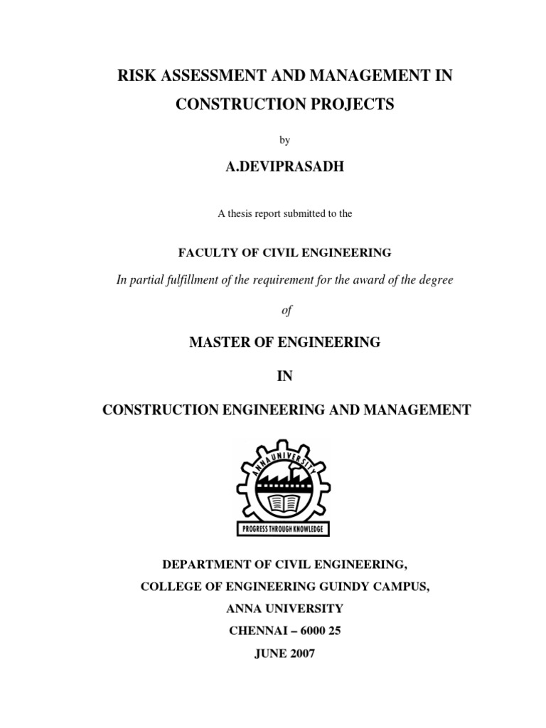 Risk Assessment in Construction Projects | PDF | Risk | Risk Management