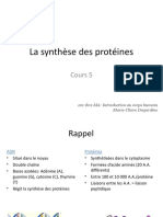 Cours 5 Synthese Proteines Etudiants