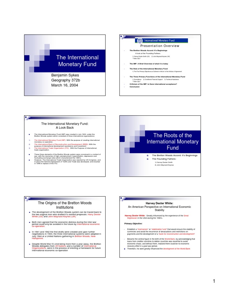 Overview of the International Monetary Fund | PDF