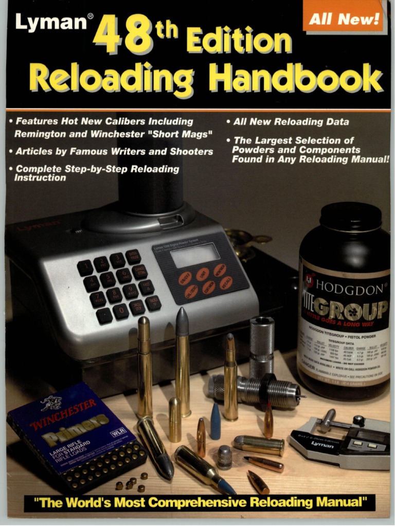Lyman 48th Reloading Handbook PDF Cartridge (Firearms) Ammunition