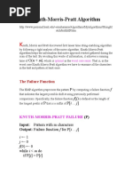 Knuth-Morris-Pratt Algorithm KENT