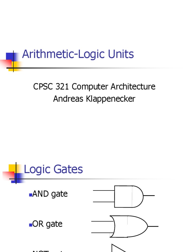Understanding Arithmetic-Logic Units | PDF | Computer Architecture ...