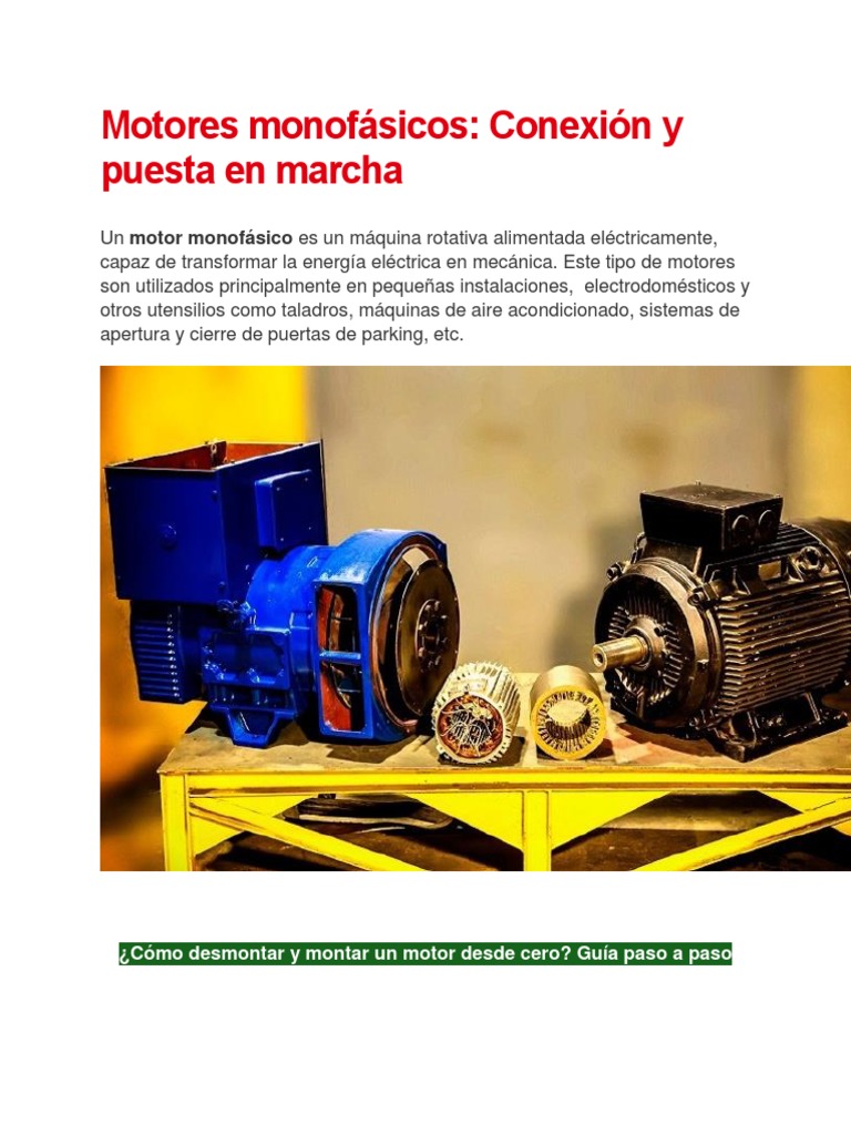 Motores monofásicos | Inductor | Motor eléctrico