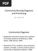 Community Nursing Diagnosis and Prioritizing