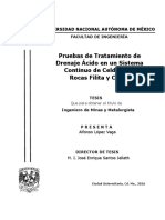 Pruebas de Tratamiento de Drenaje Ácido en Un Sistema Continuo de Celdas Con Roca Filita y Caliza