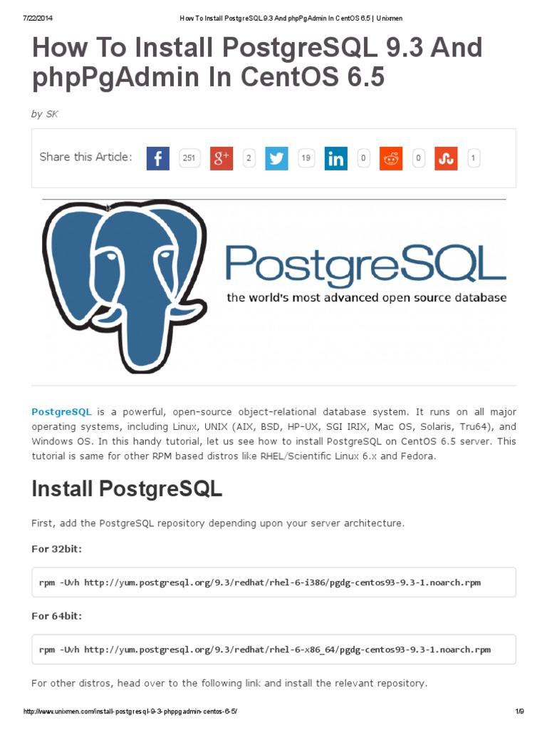 How To Install Postgresql 9 3 And Phppgadmin In Centos 6 Postgre - 