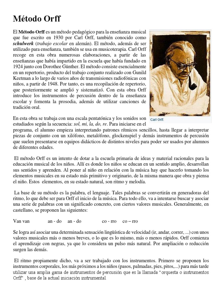 Método Orff | PDF | Las artes escénicas | Musicología
