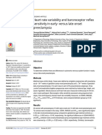 Heart Rate Variability and Baroreceptor Reflex Sen