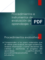 Procedimientos e Instrumentos de Evaluación de Los Aprendizajes