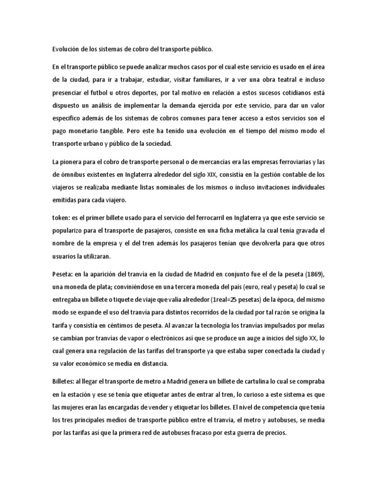 Evolución de los sistemas de cobro