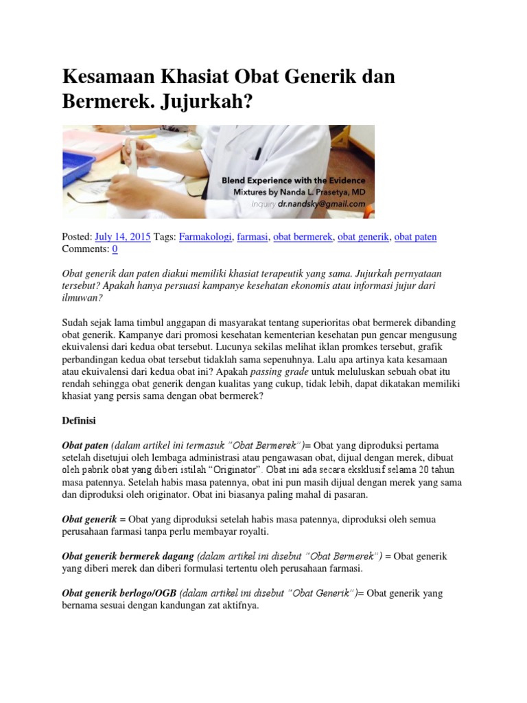 Kesamaan Khasiat Obat Generik dan Bermerek.docx