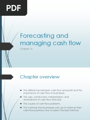chapter 16 forecasting and managing cash flow