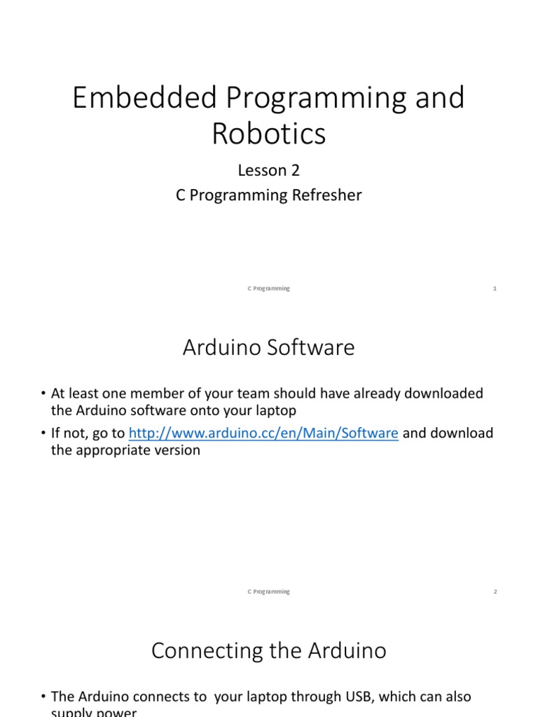 EmbeddedWorkshop 02 C Refresher | PDF | Control Flow | Modulation