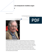 Las 10 Técnicas de Manipulación Mediática Según Noam Chomsky