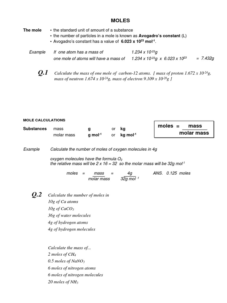 Chemii Notes PDF | PDF | Mole (Unit) | Molar Concentration