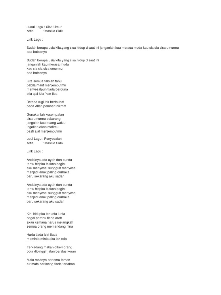 Judul Lagu Pdf