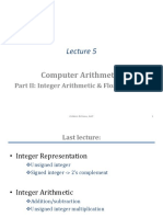 Computer Arithmetic: Part II: Integer Arithmetic & Floating Point