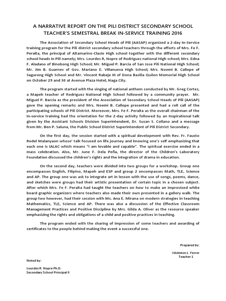 Parts of narrative report picture