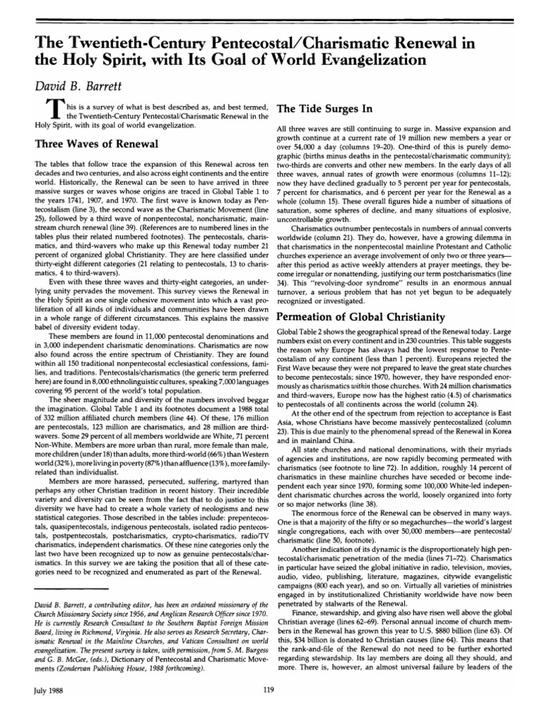 The Twentieth-Century Pentecostal - Charismatic Renewal in The Holy ...