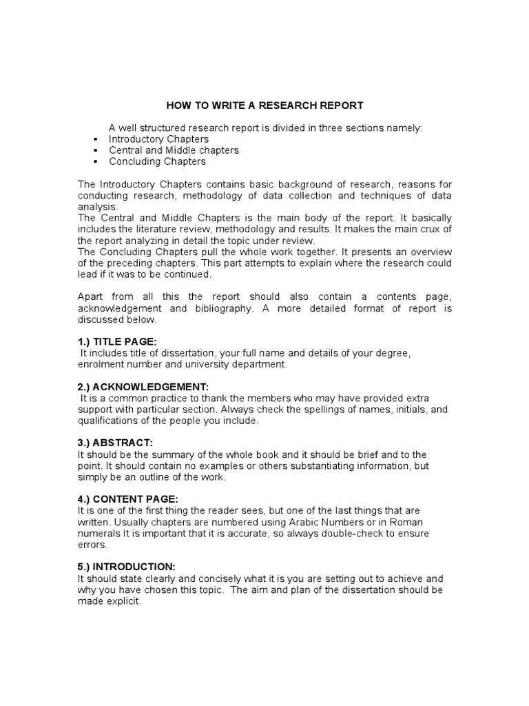How To Write A Project Report | PDF | Thesis | Literature Review